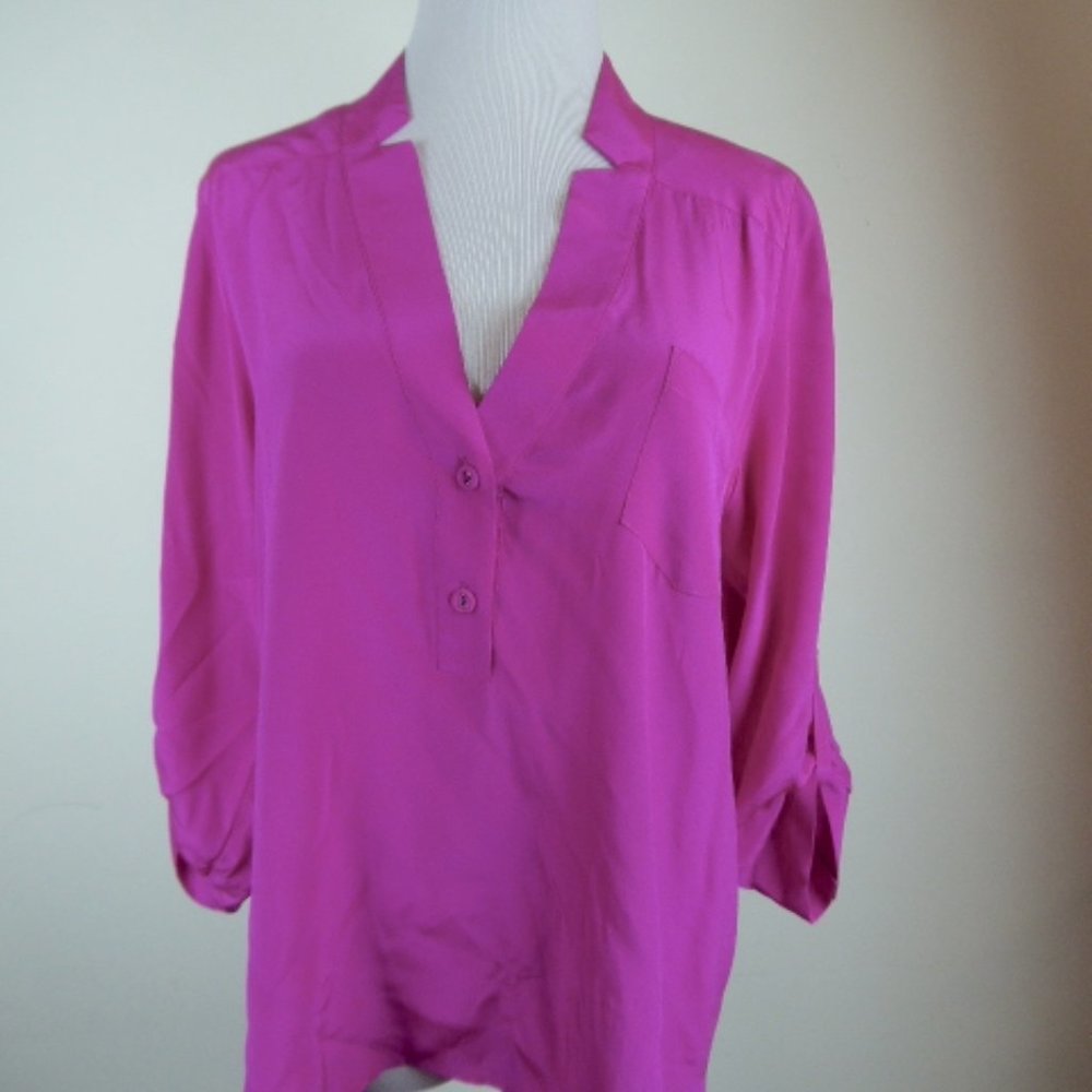 MASON SILK deep pink popover tunic top 4